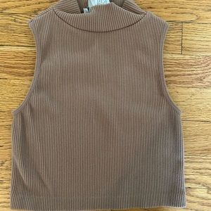 Brown Crop Tank Top